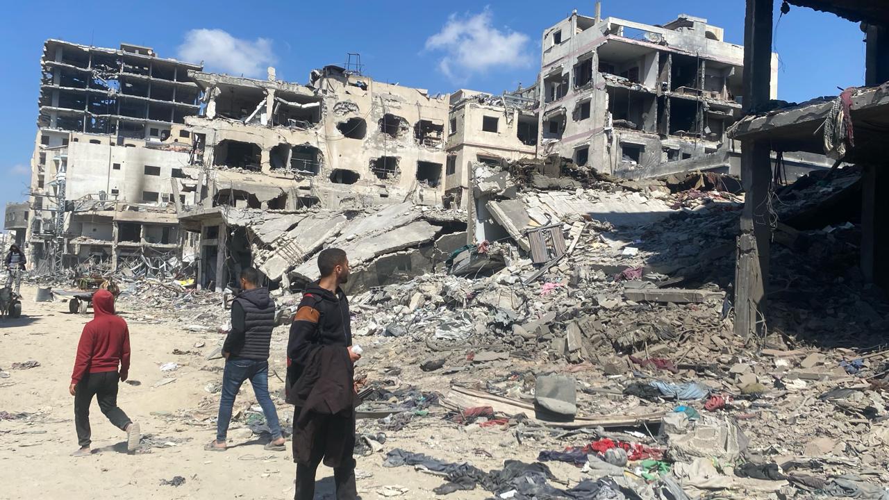 جانب من الدمار الذي خلفه الاحتلال في خان يونس